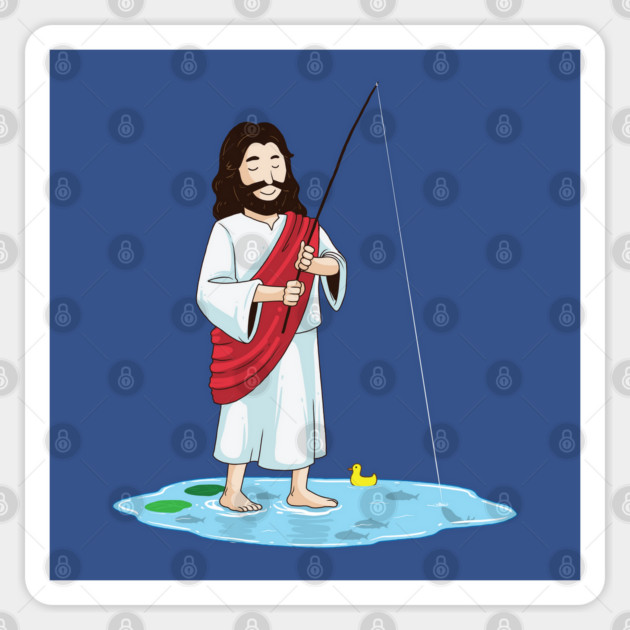 Fishing Jesus Sticker by GoshWow®