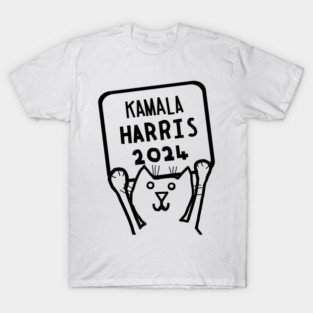 Cat Holding Kamala Harris Sign T-Shirt