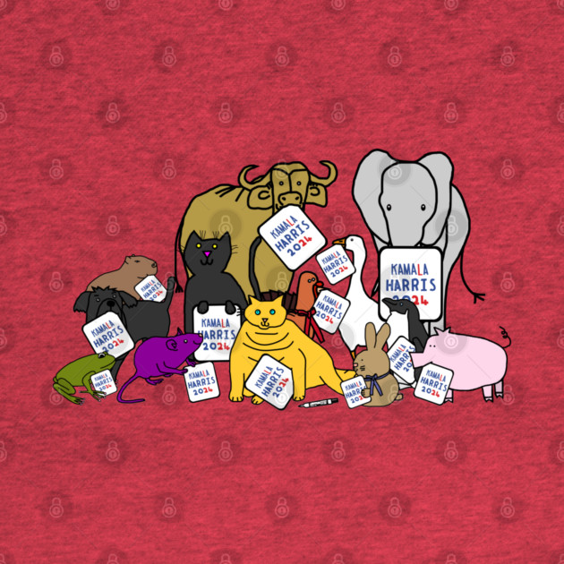 Animals with Kamala Harris Signs by ellenhenryart