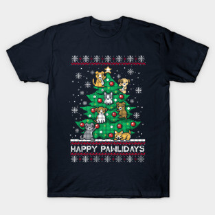 Happy pawlidays ugly christmas sweater T-Shirt