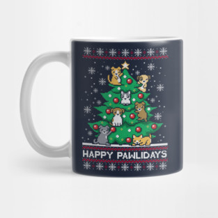 Happy pawlidays ugly christmas sweater Mug