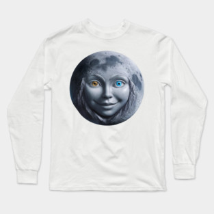 Moon Woman Face Long Sleeve T-Shirt