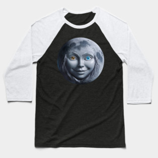 Moon Woman Face Baseball T-Shirt