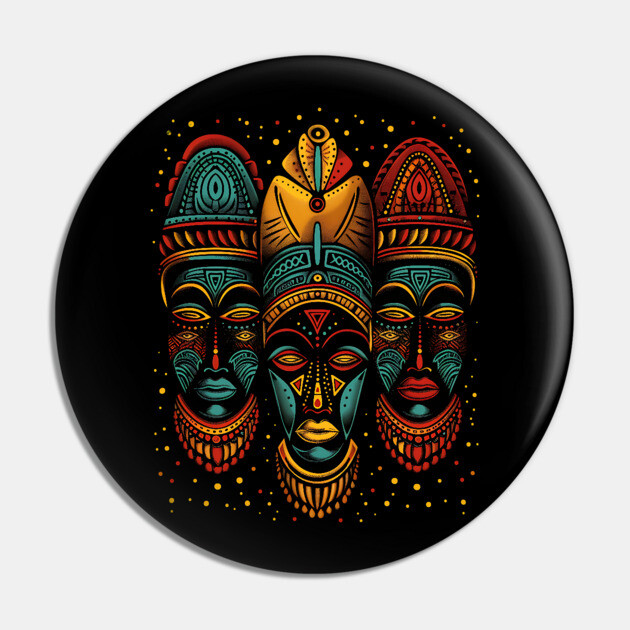 African Masks, African Art Pin by UrbanLifeApparel