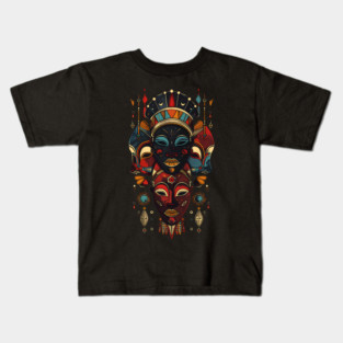 Abstract African Masks, African Art Kids T-Shirt
