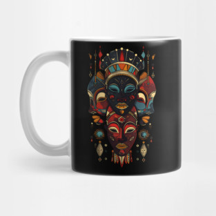 Abstract African Masks, African Art Mug