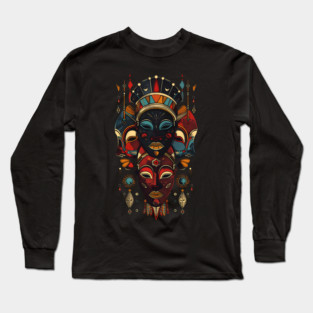 Abstract African Masks, African Art Long Sleeve T-Shirt