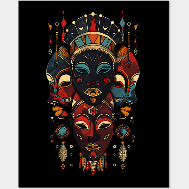 Abstract African Masks, African Art Wall Art by UrbanLifeApparel