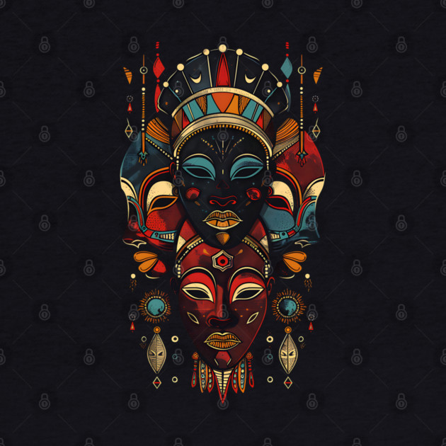 Abstract African Masks, African Art by UrbanLifeApparel