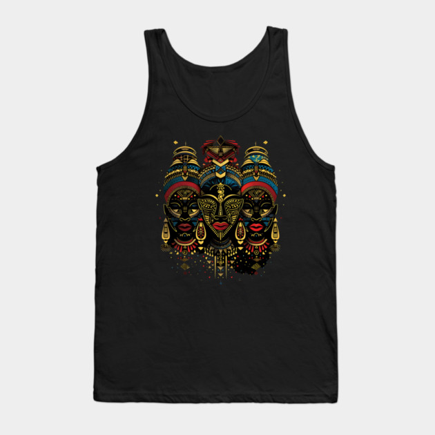 Modern African Masks, African Art Tank Top by UrbanLifeApparel