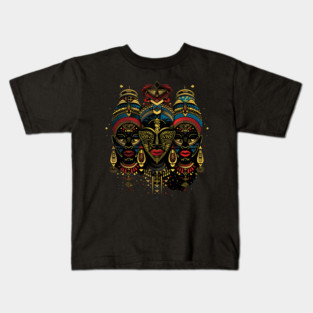 Modern African Masks, African Art Kids T-Shirt