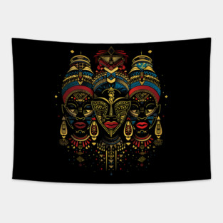 Modern African Masks, African Art Tapestry