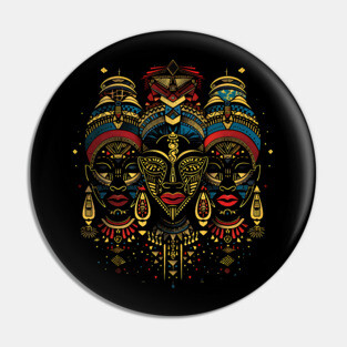 Modern African Masks, African Art Pin
