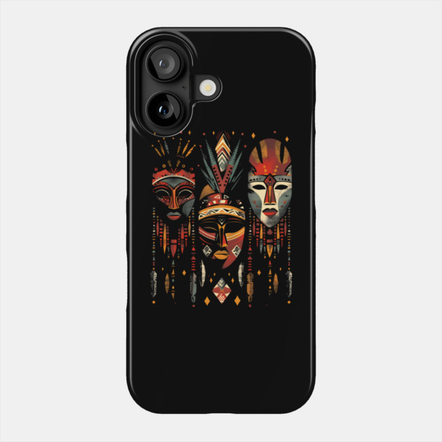 Hanging African Masks, African Art Phone Case by UrbanLifeApparel