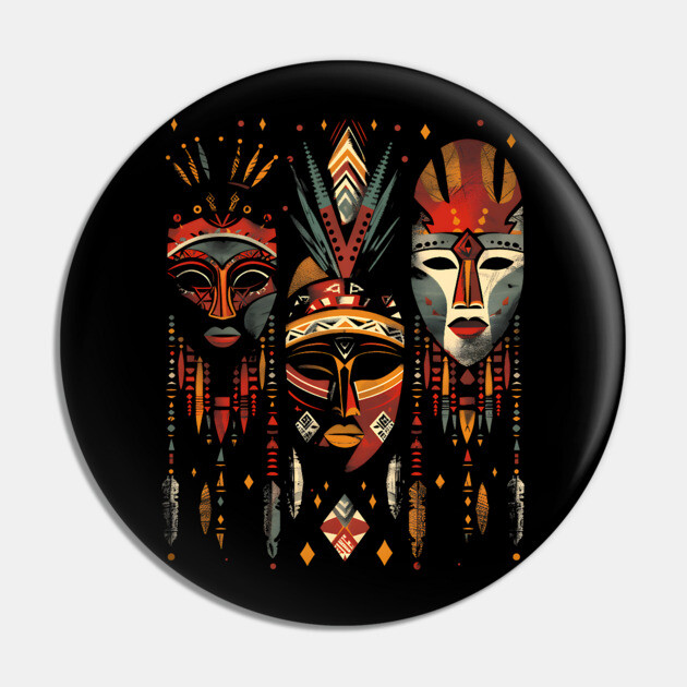 Hanging African Masks, African Art Pin by UrbanLifeApparel