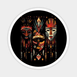 Hanging African Masks, African Art Magnet