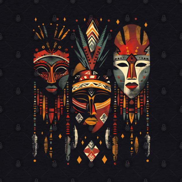 Hanging African Masks, African Art by UrbanLifeApparel