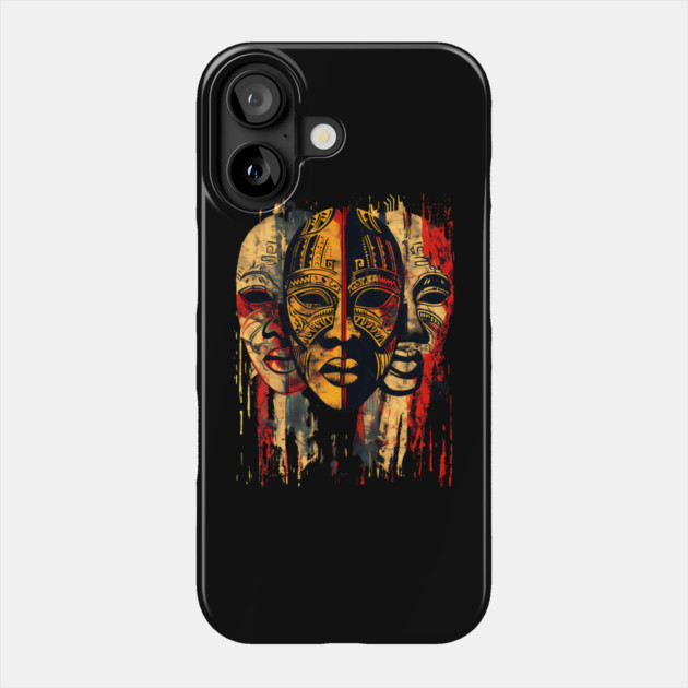 3 faces African Masks, African Art Phone Case by UrbanLifeApparel