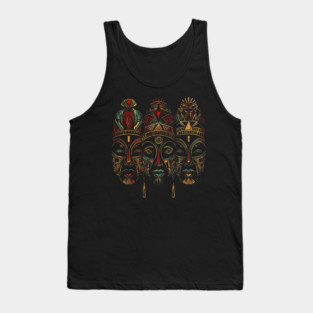 Tribal African Masks, African Art Tank Top