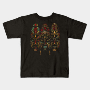 Tribal African Masks, African Art Kids T-Shirt
