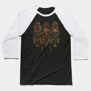 Tribal African Masks, African Art Baseball T-Shirt