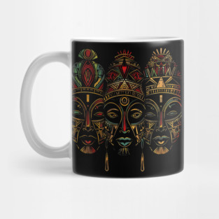 Tribal African Masks, African Art Mug