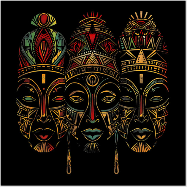 Tribal African Masks, African Art Wall Art by UrbanLifeApparel