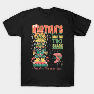 Martian Mai Tai Tiki - Creepy Cute - Vintage Retro Surf Vacation T-Shirt