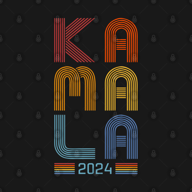 Kamala Harris 2024 in retro 70s style design by RetroPrideArts
