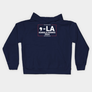 Comma LA for Kamala Harris 2024 Kids Hoodie