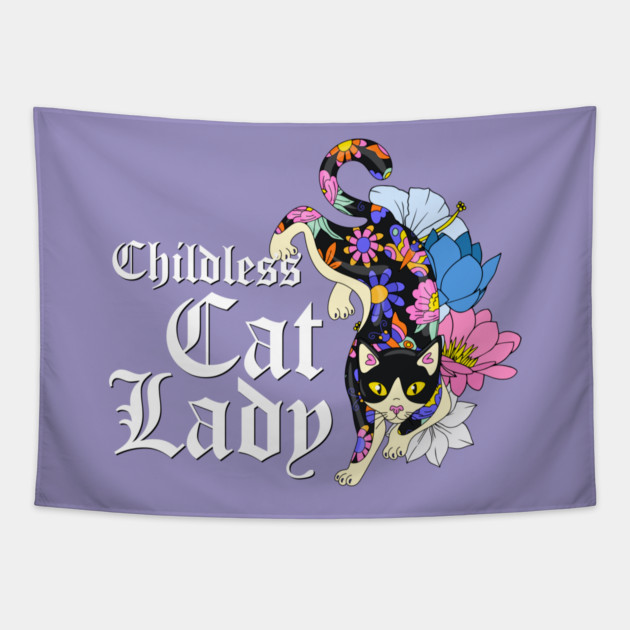 Childless Cat Lady Tapestry by Yue