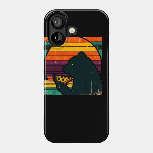 Funny Bear Eating Pizza Phone Case by logiamerch