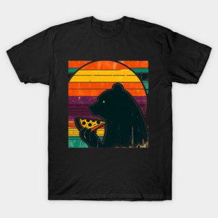 Funny Bear Eating Pizza T-Shirt