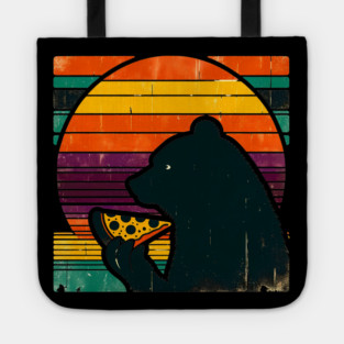 Funny Bear Eating Pizza Tote