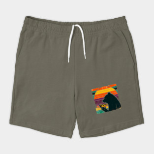 Funny Bear Eating Pizza Shorts