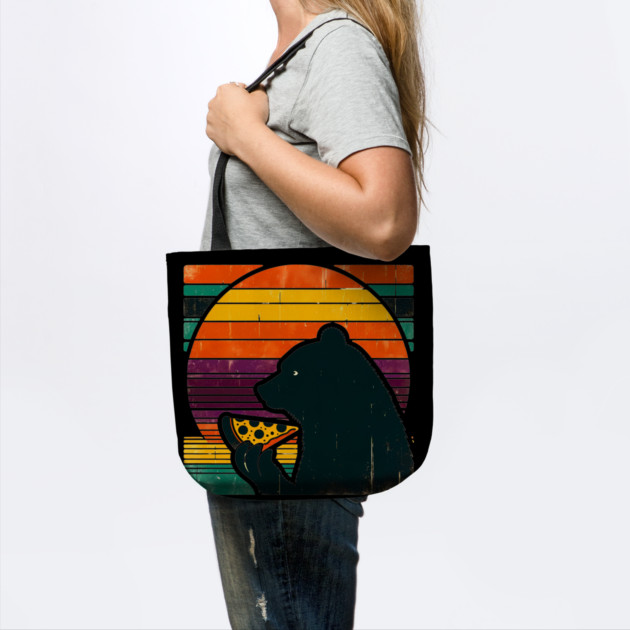 Funny Bear Eating Pizza by logiamerch