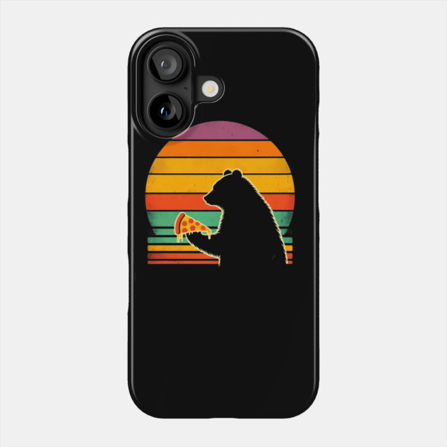 Funny Bear Eating Pizza Phone Case by logiamerch