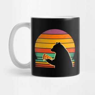 Funny Bear Eating Pizza Mug
