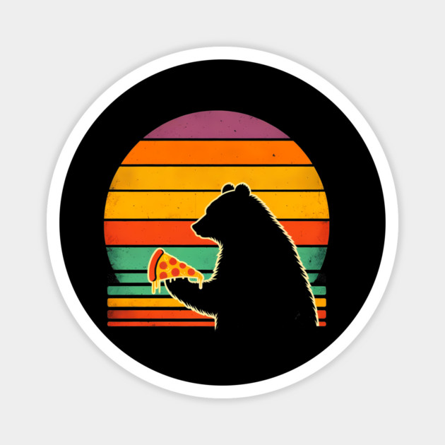 Funny Bear Eating Pizza Magnet by logiamerch