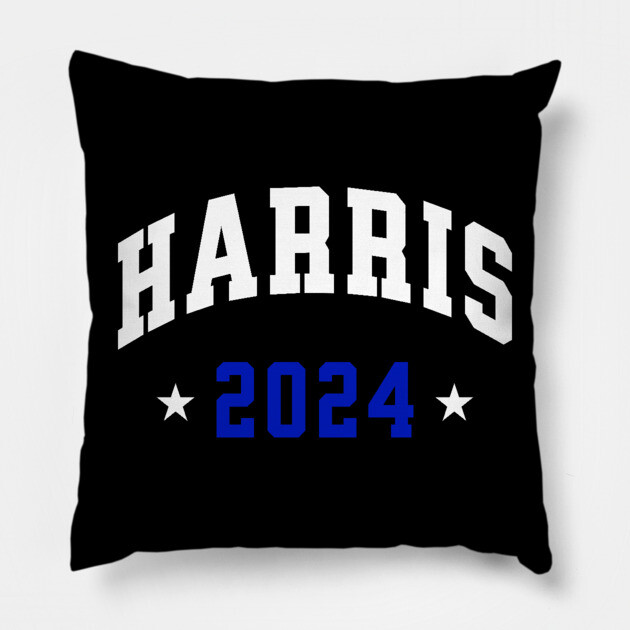 Harris 2024 Election White and blue Pillow by UrbanLifeApparel