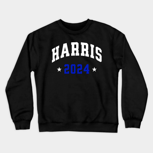 Harris 2024 Election White and blue Crewneck Sweatshirt by UrbanLifeApparel