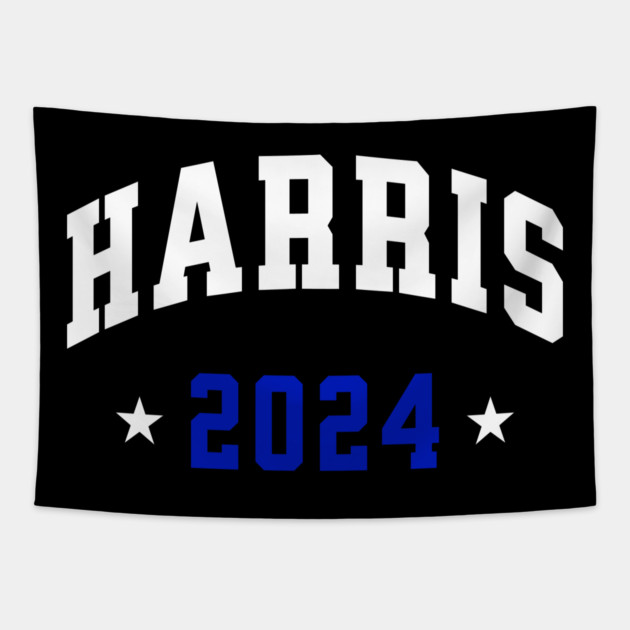 Harris 2024 Election White and blue Tapestry by UrbanLifeApparel