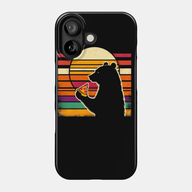 Funny Bear Eating Pizza Phone Case by logiamerch