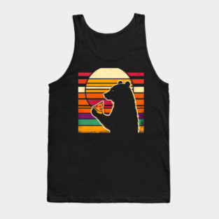 Funny Bear Eating Pizza Tank Top