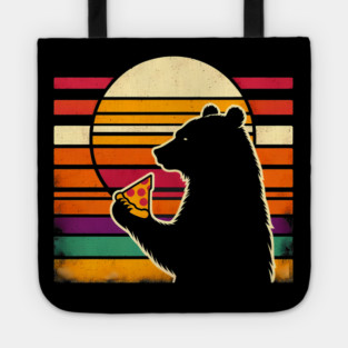 Funny Bear Eating Pizza Tote