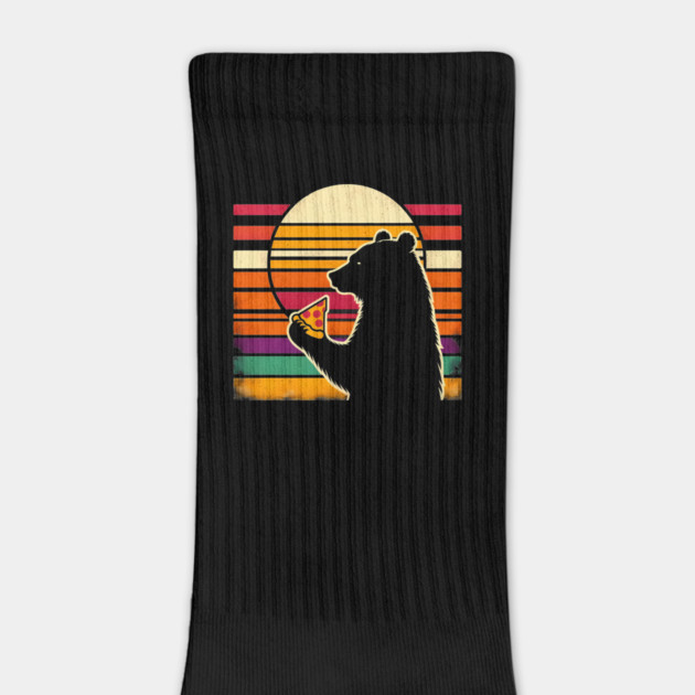 Funny Bear Eating Pizza by logiamerch