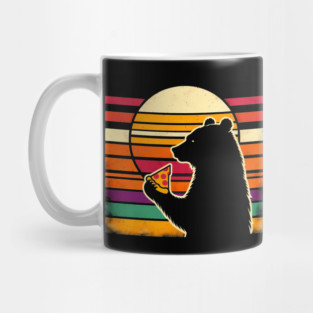 Funny Bear Eating Pizza Mug