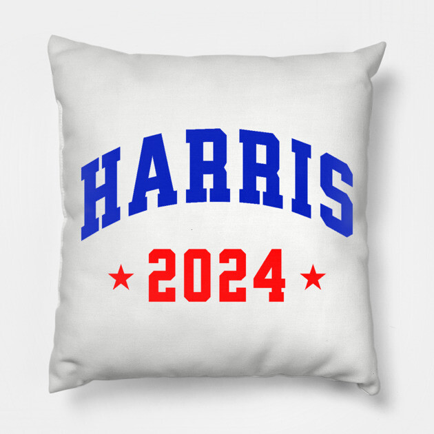 Harris 2024 Blue and Red Pillow by UrbanLifeApparel