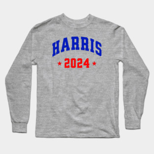 Harris 2024 Blue and Red Long Sleeve T-Shirt