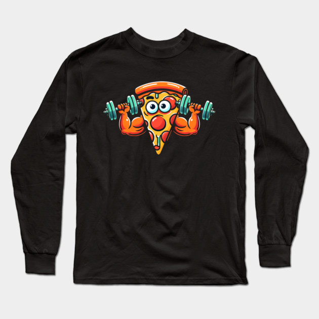 Funny Lifting Workout, Pizza Lover Long Sleeve T-Shirt by logiamerch